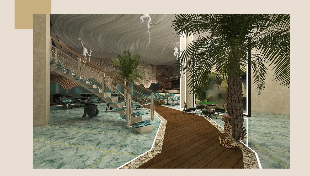 Club. Architectural minimalism